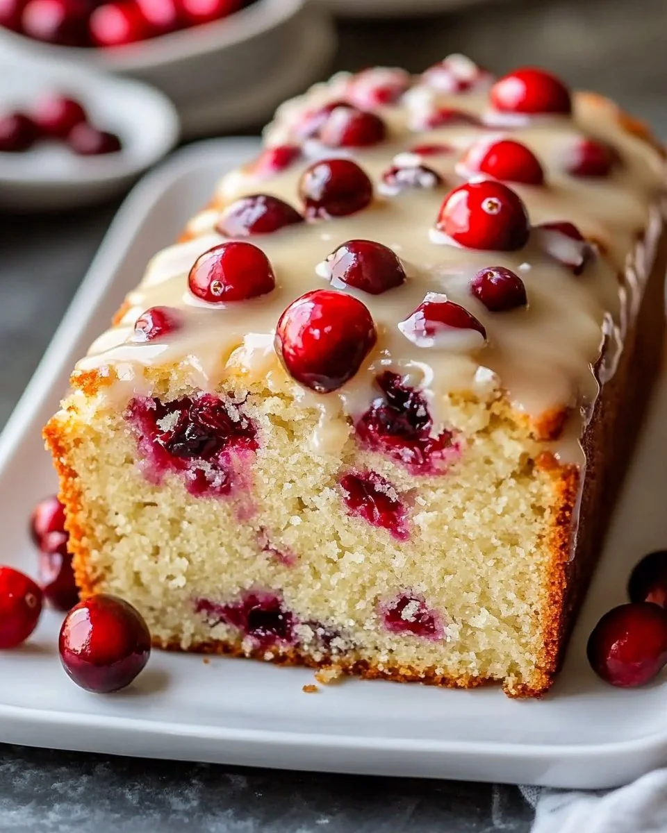 Homemade Cranberry Bread With Fresh Orange Glaze