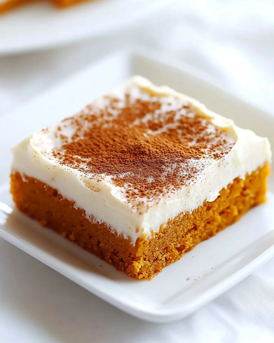 Homemade Pumpkin Bars with Creamy Cheese Frosting